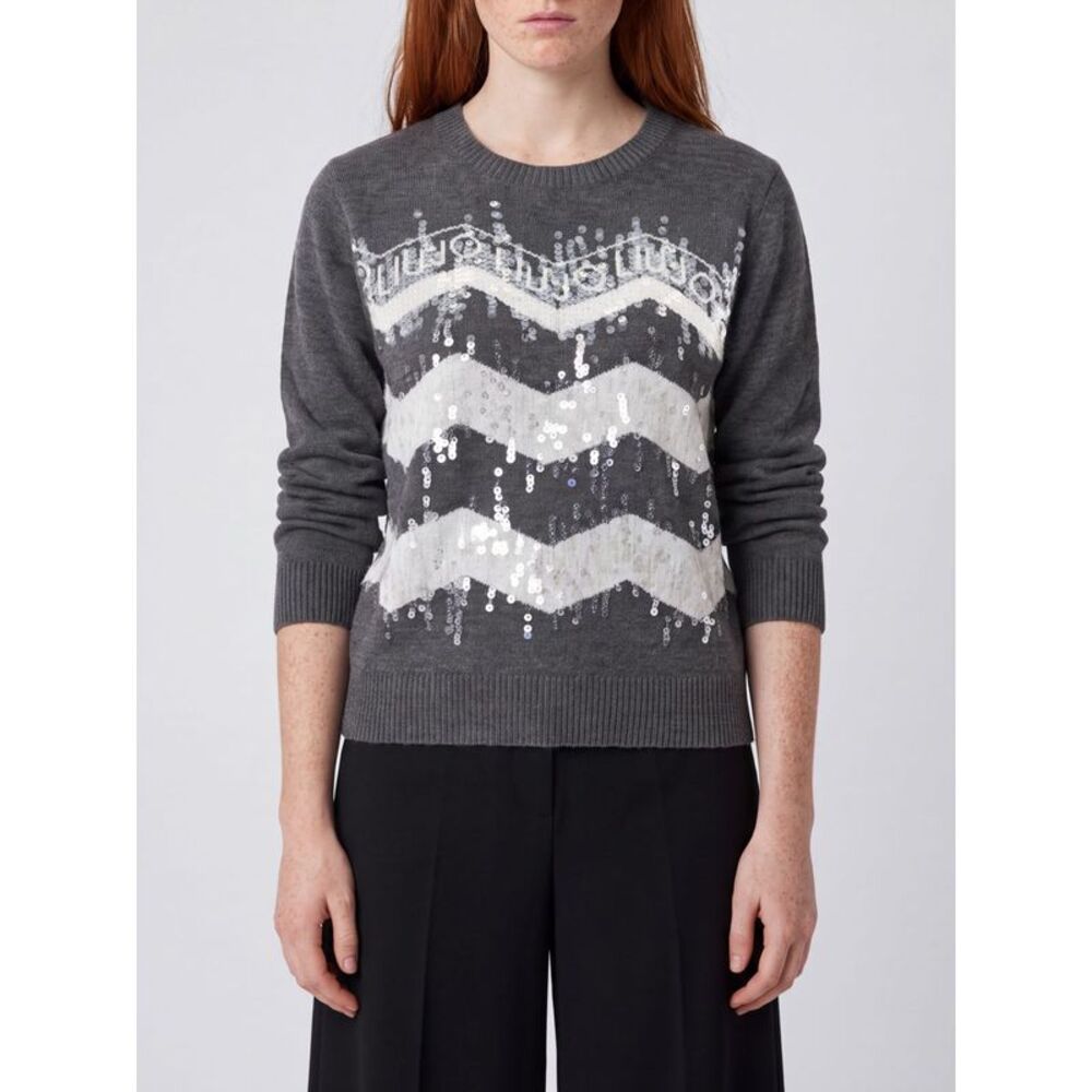 Liu Jo Women Zig-Zag Acrylic Crewneck Jumper Liu Jo With Sequins